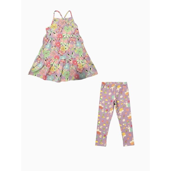 The Children’s Place NWT Spring Easter Dress + Leggings Bundle 7/8 - Picture 2 of 9